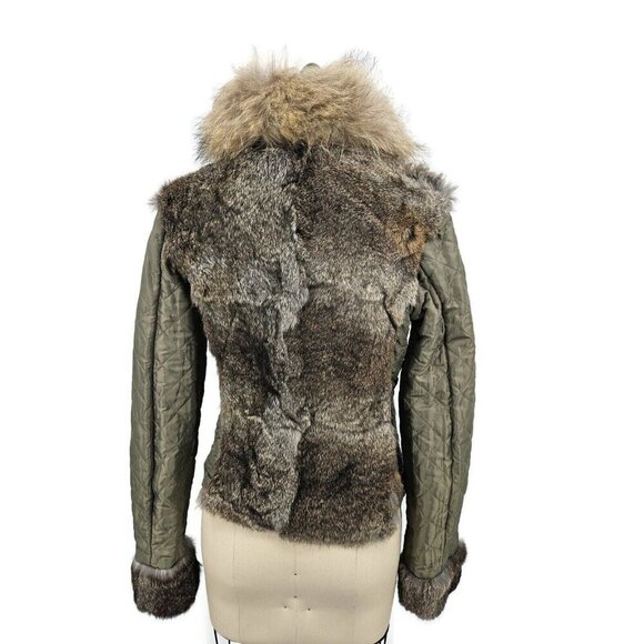 A Diamond in the Snow Jacket Womens 6 Fur Reversible Olive Green - Picture 7 of 9